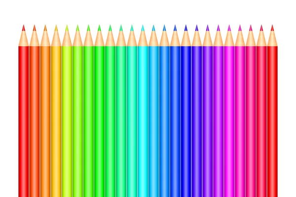 Multi Gekleurde Potloden Witte Achtergrond — Stockfoto
