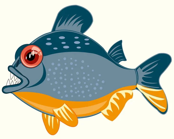 Vector Illustration Cartoon Ravenous Fish Piranhas — Stock Photo, Image