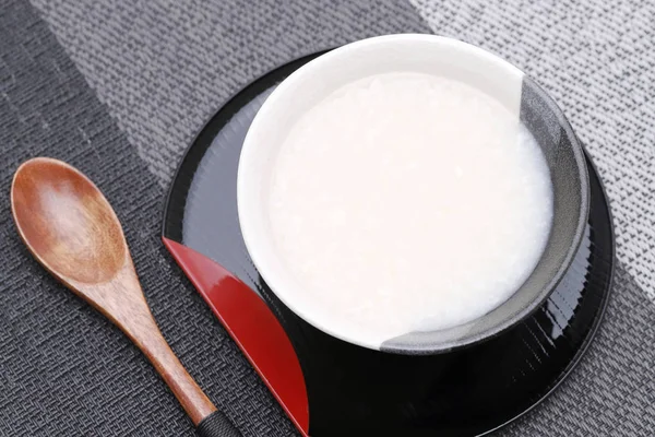 Bebida Bebida Alcohólica Dulce Japonesa Hecha Lías Sake Amazake —  Fotos de Stock