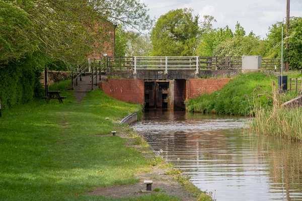 Brücke Der Marbury Schleuse Llangollen Kanal Der Nähe Von Marbury — Stockfoto