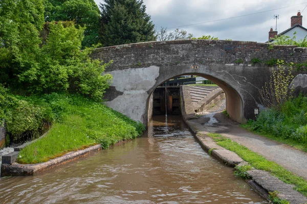Grindley Brook Bridge Llangollen Canal Grindley Brook Shropshire — Stock Photo, Image