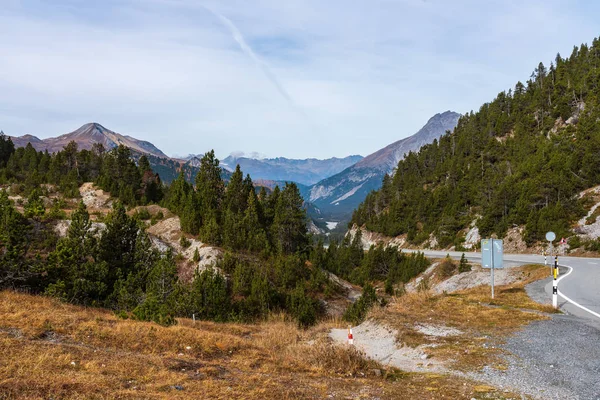 Road Ofenpass Fuorn Pass Val Mustair Valley Canton Grisons Graubunden — Φωτογραφία Αρχείου