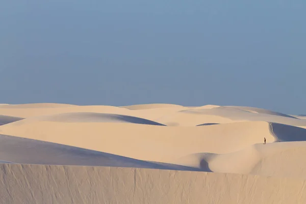 White Sand Dunes Panorama Lencois Maranhenses National Park Brazil Rainwater — Stock Photo, Image