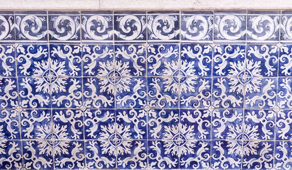 Painel Azulejos Históricos Com Padrão Geométrico Miradouro Santa Luzia Lisboa — Fotografia de Stock