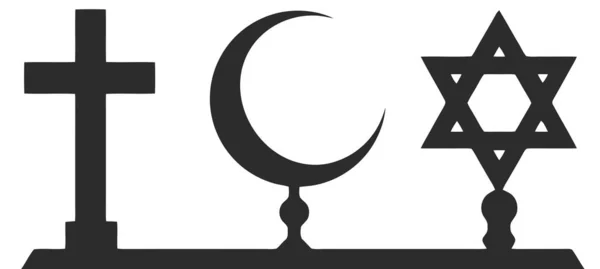 イスラム教キリスト教ユダヤ教イエス キリストイスラム教徒ユダヤ教のシルエットイラスト — ストック写真