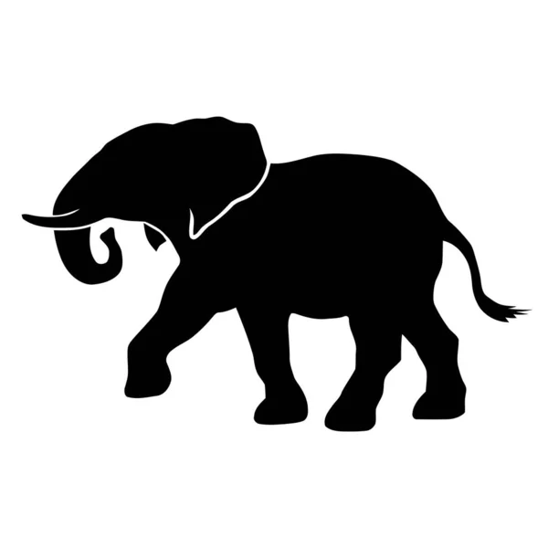 ゾウのシルエット大きな哺乳動物の野生動物のイラスト — ストック写真