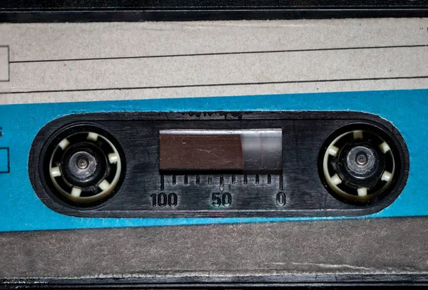 Detalhe Uma Cassete Musical Dos Anos — Fotografia de Stock