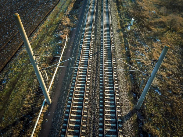 Detta Detaljer Punkter Räls Och Infrastruktur — Stockfoto