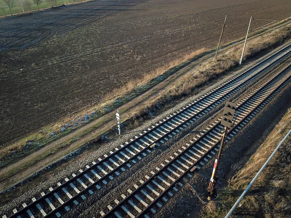 Dit Zijn Details Van Punten Rails Infrastructuur — Stockfoto