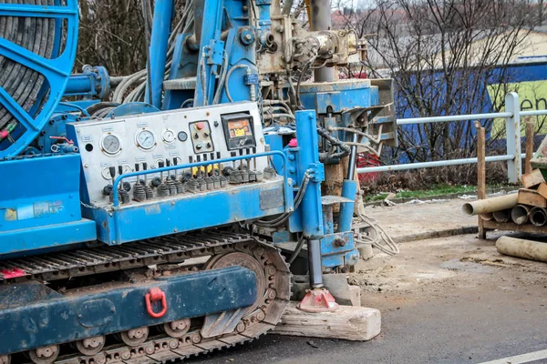 Details Einer Bohrmaschine Für Bodenproben — Stockfoto