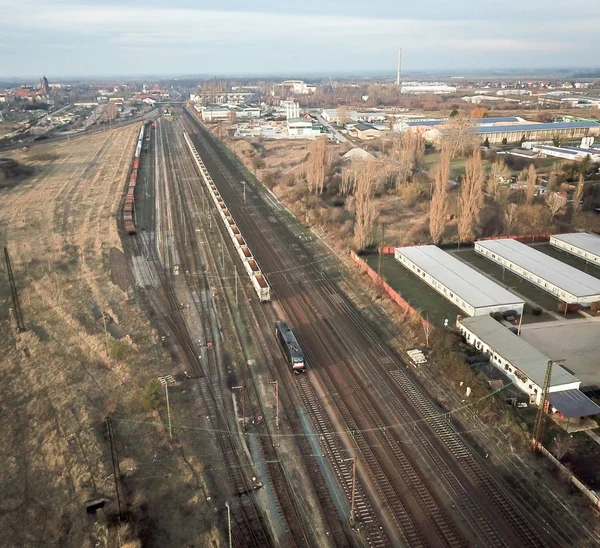 Detta Detaljer Punkter Räls Och Infrastruktur — Stockfoto