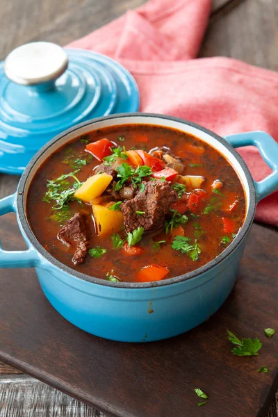 Guisado Carne Caseira Saudável Com Salsa Fresca — Fotografia de Stock