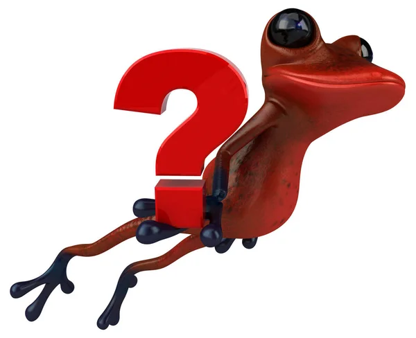 Fun Red Frog Illustration — 图库照片