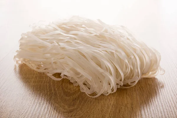 Rice Noodles Wooden Table — Stock Photo, Image