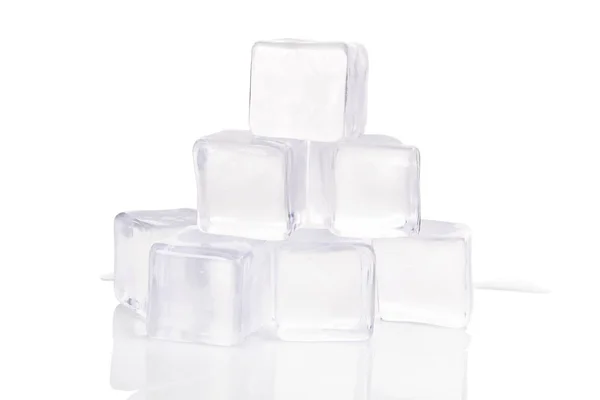 Pile Ice Cubes White Background Refreshment Concept — Stock Photo, Image