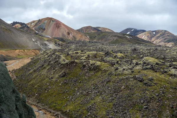 화산섬 Landmannalaugar 화산이 Fjallabak 구역에 있습니다 아이슬란드 — 스톡 사진