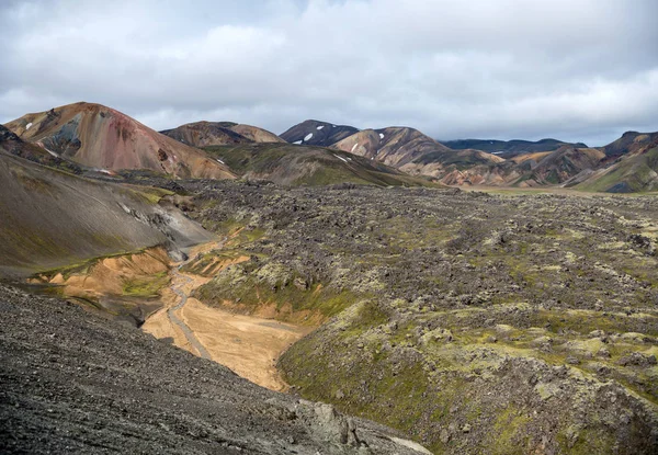 화산섬 Landmannalaugar 화산이 Fjallabak 구역에 있습니다 아이슬란드 — 스톡 사진