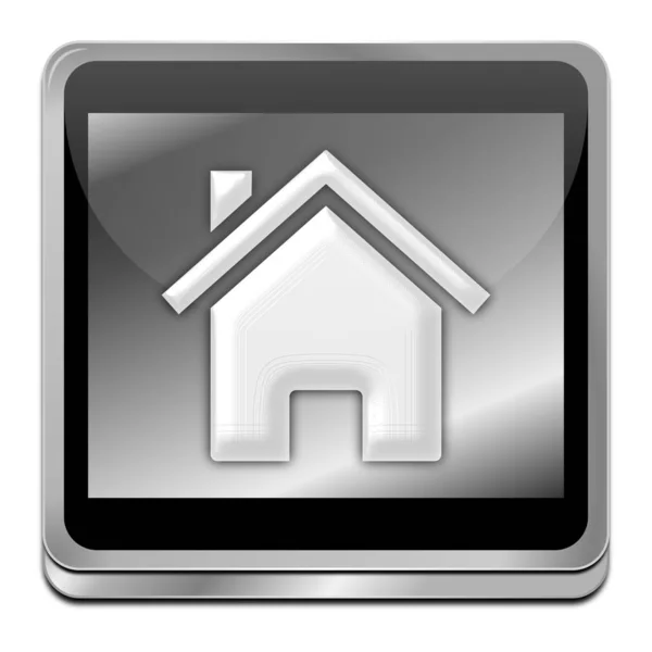 Декоративна Срібна Кнопка Home Button Ілюстрація — стокове фото