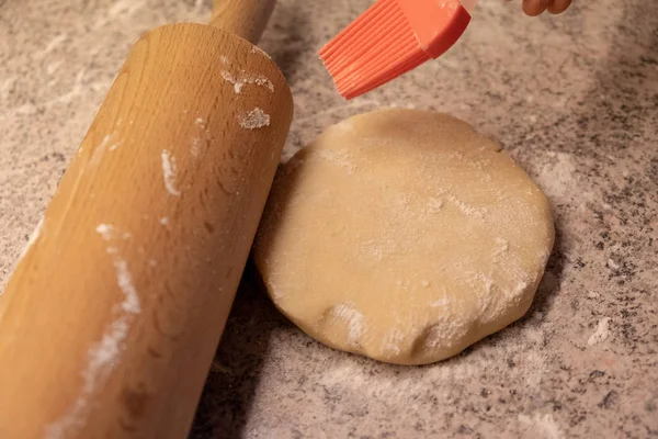 Child Shaping Cutting Baking Cookies Christmas — Stock Photo, Image