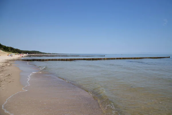 Praia Zempin Com Maravilhoso Céu Azul — Fotografia de Stock