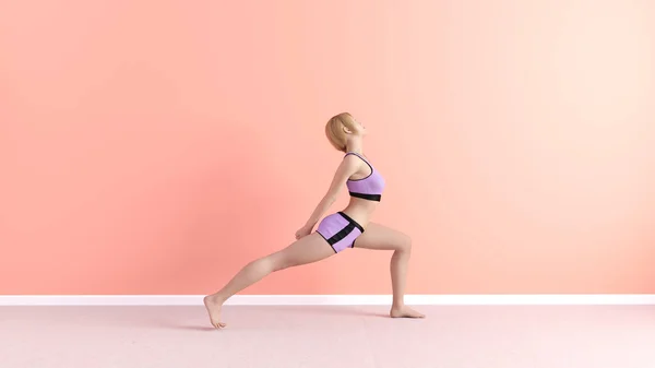Back Stretch Wind Yoga Pose Weibliche Frau Demonstrationskonzept — Stockfoto