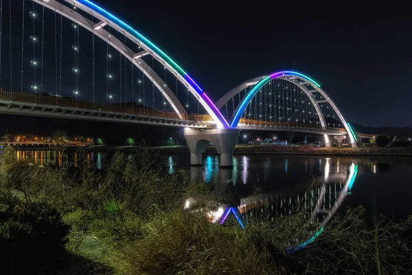 Taehwa Міст Прийнятих Ніч Міст Taehwa Розташований Taehwagang Річка Grand — стокове фото