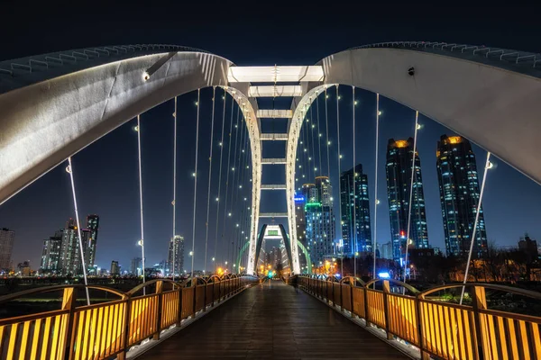 Taehwa Brücke Der Nacht Taehwa Brücke Befindet Sich Taehwagang River — Stockfoto