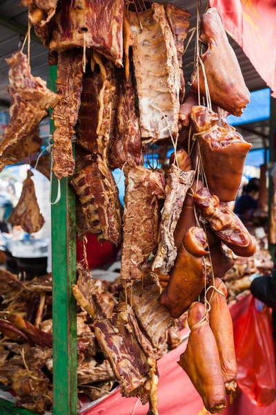 Seleccionado Asortiman Carne Ahumada Comida Tradicional Nacional Serbia Hecha Mano — Foto de Stock