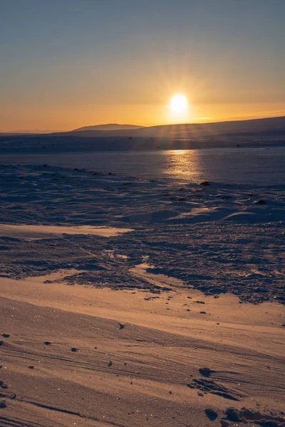 Salida Del Sol Frío Día Invierno Islandia Europa —  Fotos de Stock