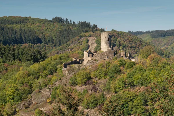 Ruina Del Castillo Winneburg Cerca Cochem Río Mosela Alemania Europa —  Fotos de Stock