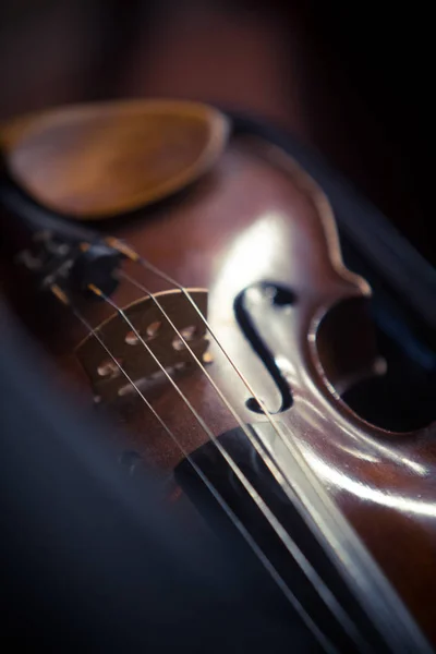 빈티지 바이올린의 클로즈업 — 스톡 사진