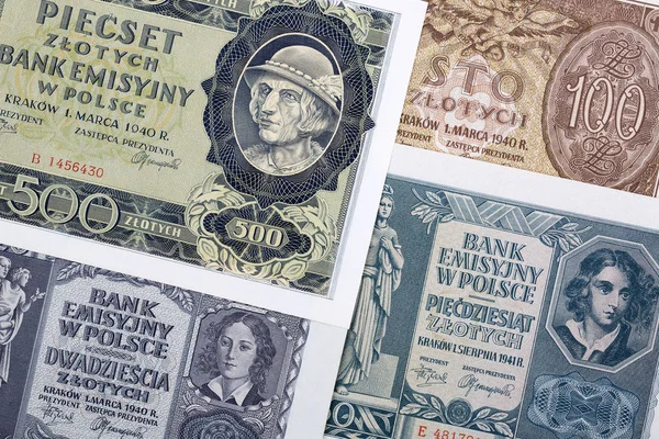 Старі Польські Гроші Злоті Бізнес Фон — стокове фото