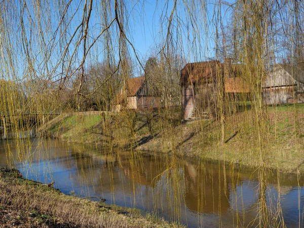 Casas Antiguas Pequeño Río Alemania — Foto de Stock