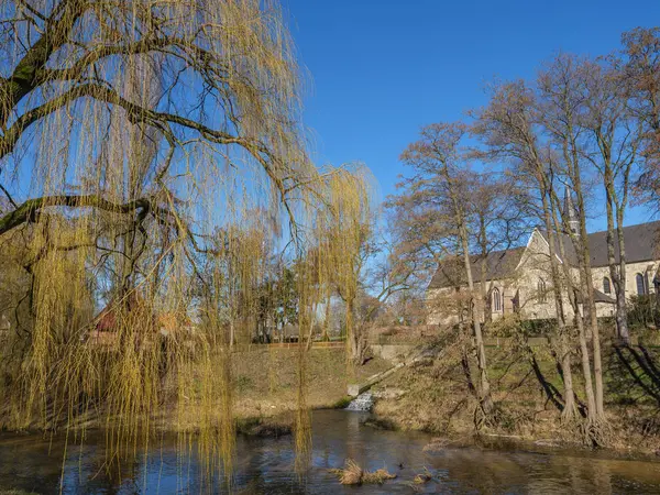 Casas Antiguas Pequeño Río Alemania — Foto de Stock