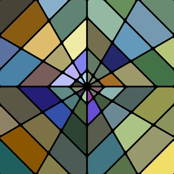 Abstract Stained Glass Mosaic Background Blue Brown Rhombus — ストック写真