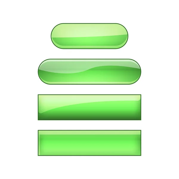 Bright Glossy Web Buttons Set Green — Stok fotoğraf