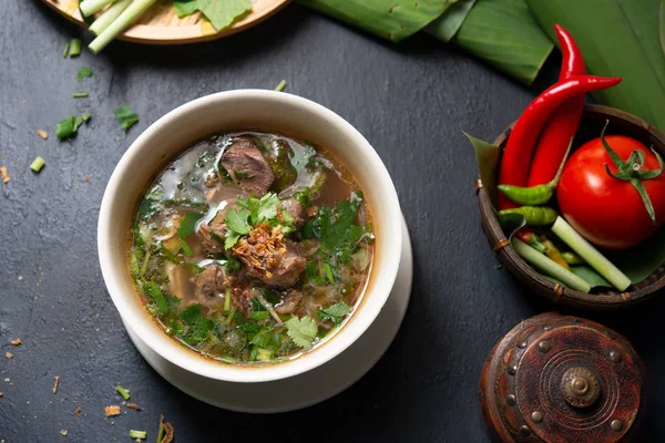 Asya Kemik Çorbası Sup Tulang Popüler Geleneksel Malay Yemeği Üst — Stok fotoğraf