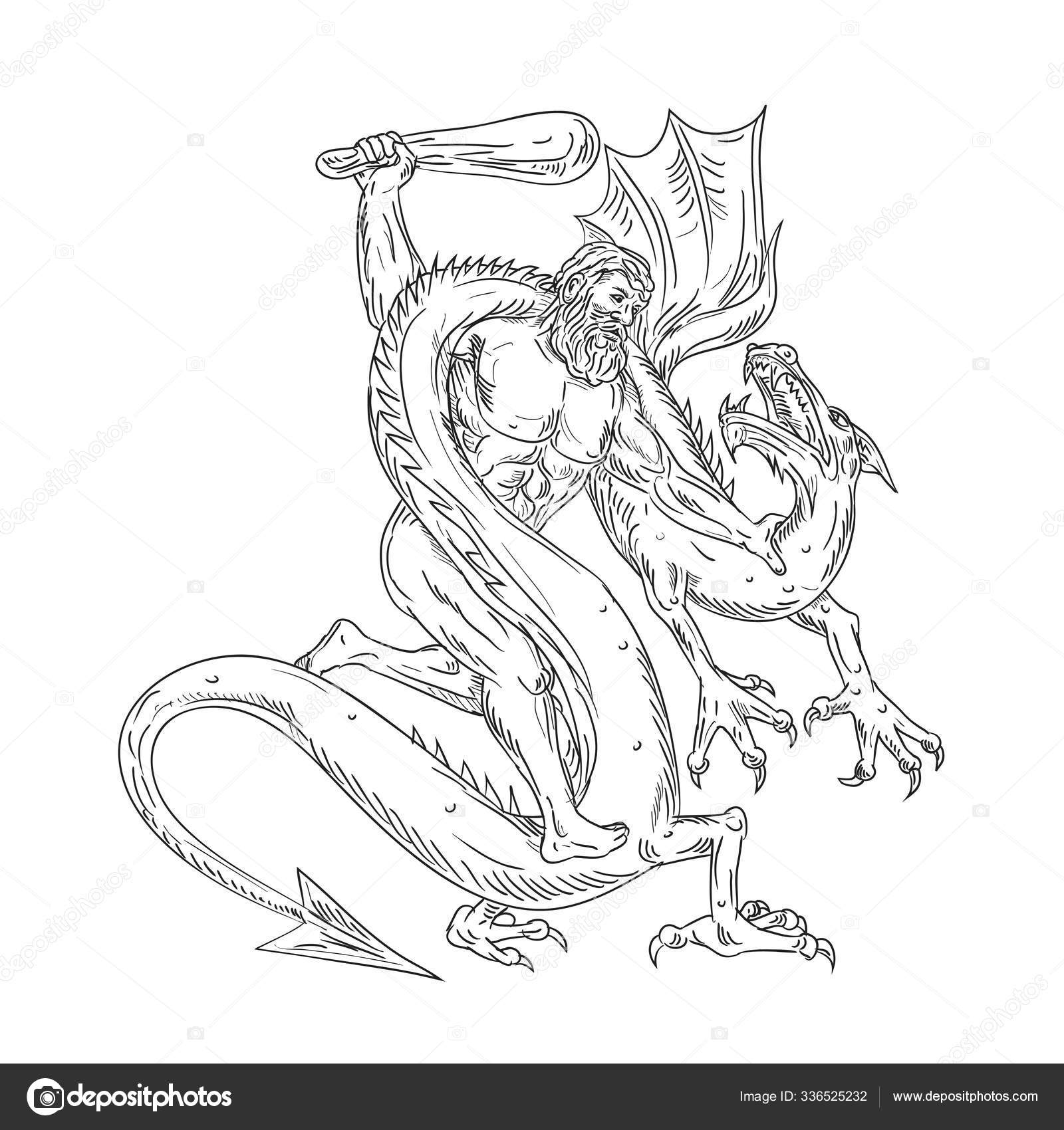 Desenho Esboço Ilustração Estilo Hércules Herói Romano Deus Equivalente  Herói Ilustração de ©PantherMediaSeller #336525232, image size:1600x1700