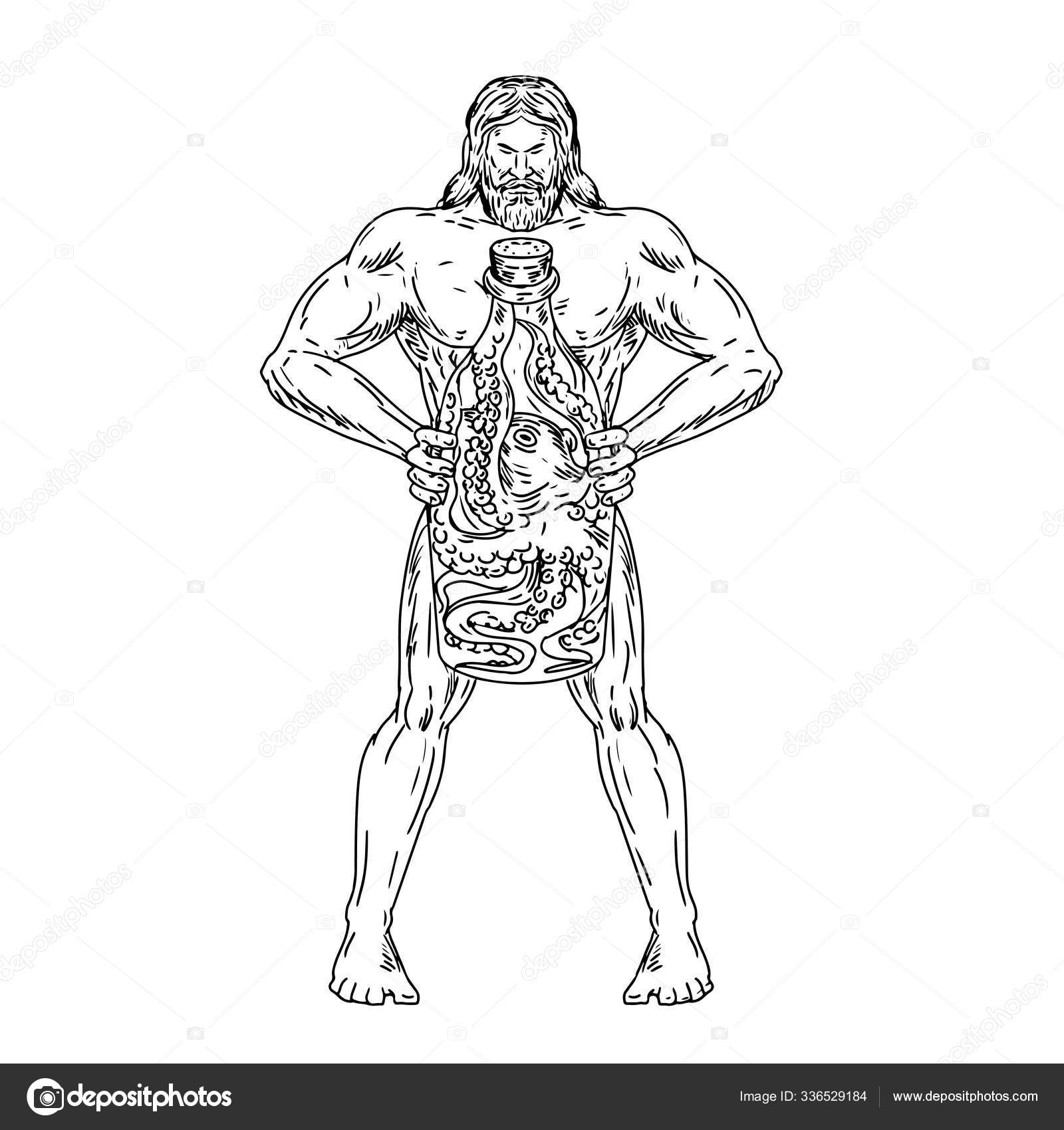 Desenho Esboço Ilustração Estilo Hércules Herói Romano Deus Equivalente  Herói Ilustração de ©PantherMediaSeller #336529184, image size:1600x1700