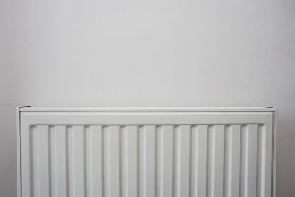 Radiateur Blanc Sur Mur Blanc Design Moderne Close — Photo