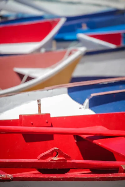 Barcos Rojos Azules Puerto Gomera Islas Canarias España — Foto de Stock