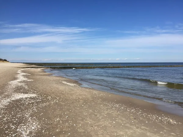 Plaża Nadmorskiego Kurortu Zempin Wyspie Uznam — Zdjęcie stockowe