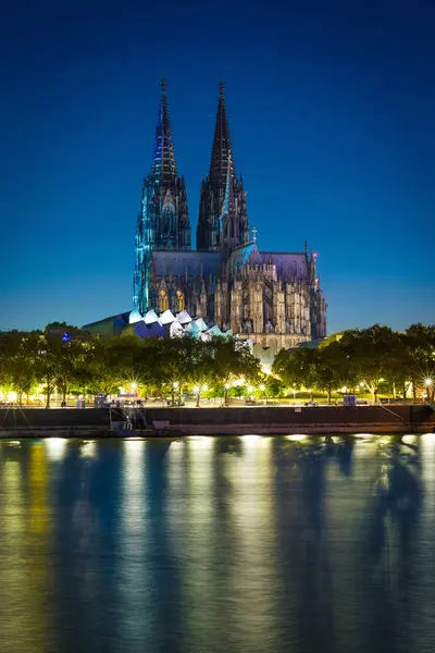 Köln Katedrálisa Németországban Éjszaka — Stock Fotó