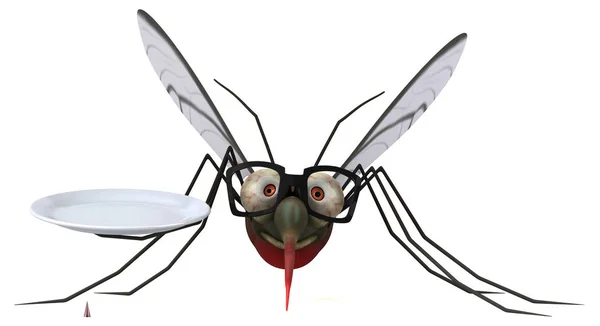 Cute Mosquito Kolorowe Ilustracji — Zdjęcie stockowe