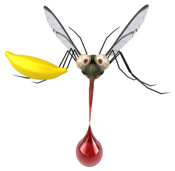 Cute Mosquito Colorful Illustration — стокове фото
