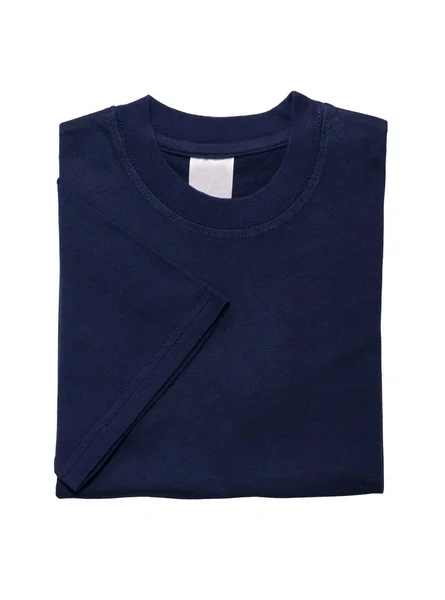 Shirt Piegata Blu Isolata Sfondo Bianco — Foto Stock