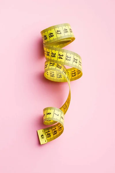 Yellow Measuring Tape Tailor Colorful Background — Stock Photo, Image