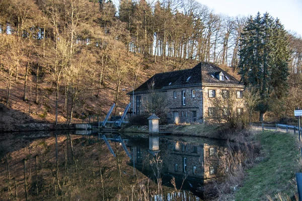 Weir Dammen Engelskirchen — Stockfoto