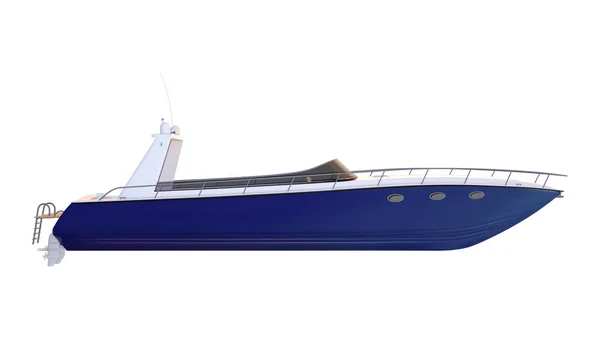 Darstellung Eines Motorbootes Isoliert Auf Weißem Hintergrund — Stockfoto
