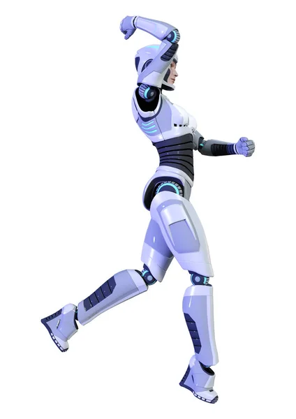 Rendering Female Robot Isolated White Background — Stock Photo, Image